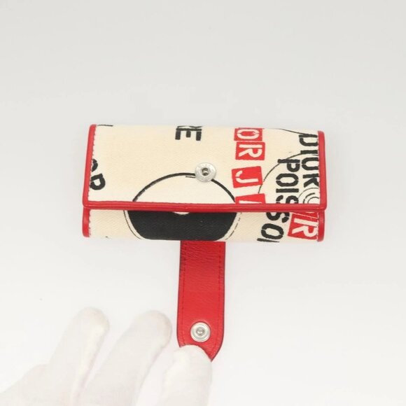 Christian Dior Hardcore Key Case Canvas White Red Auth - Picture 8 of 16